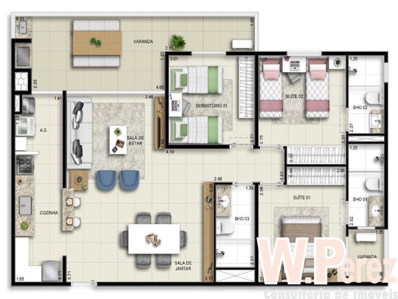 Apartamento à venda com 3 quartos, 103m² - Foto 9