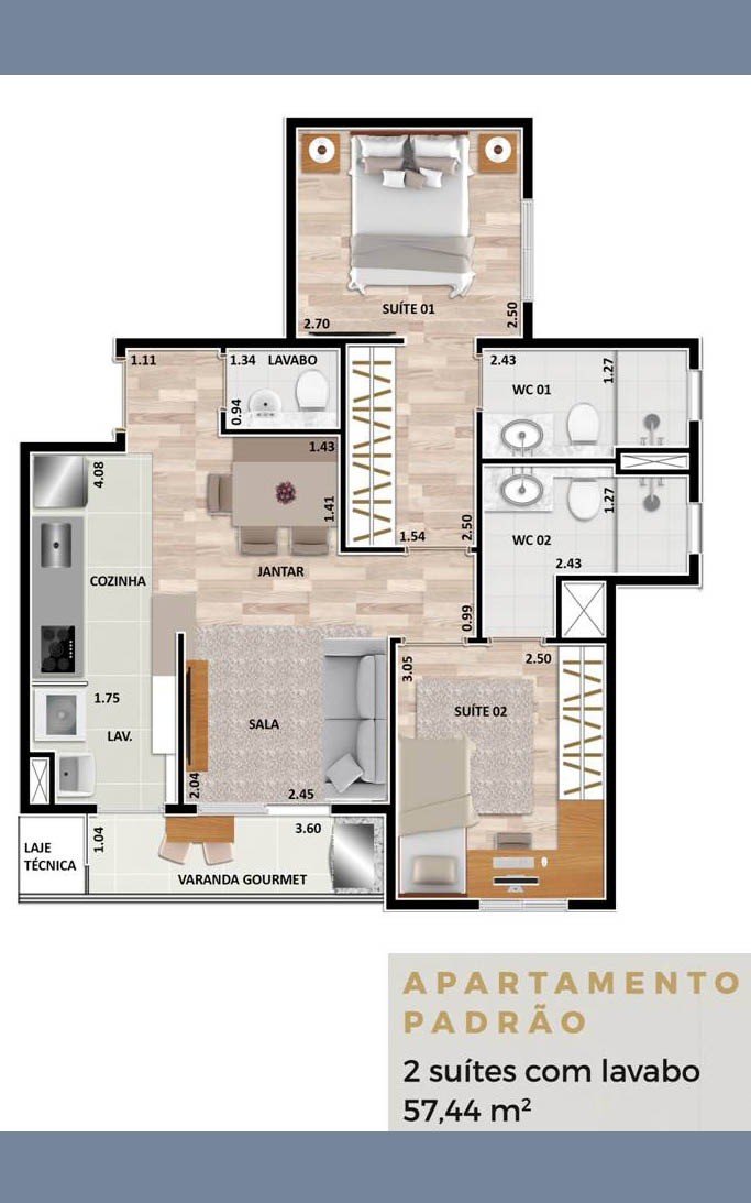 Apartamento à venda com 2 quartos, 58m² - Foto 9