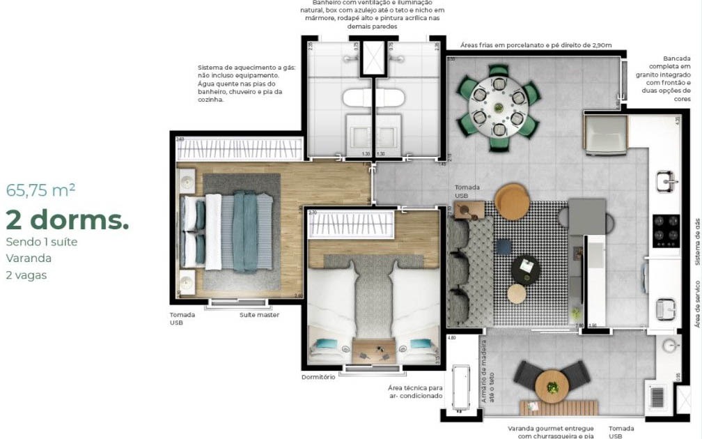 Apartamento à venda com 2 quartos, 65m² - Foto 9