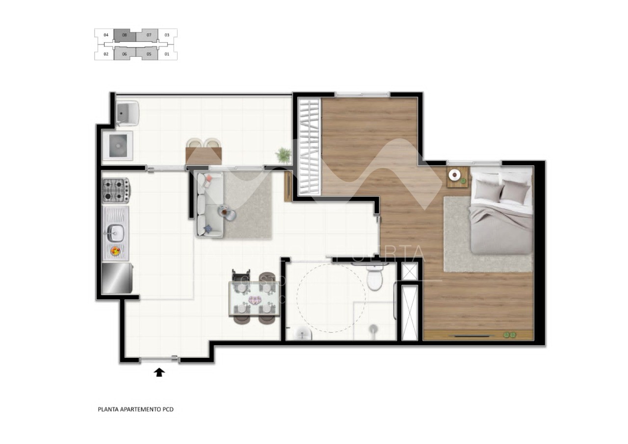 Apartamento à venda com 2 quartos, 48m² - Foto 7