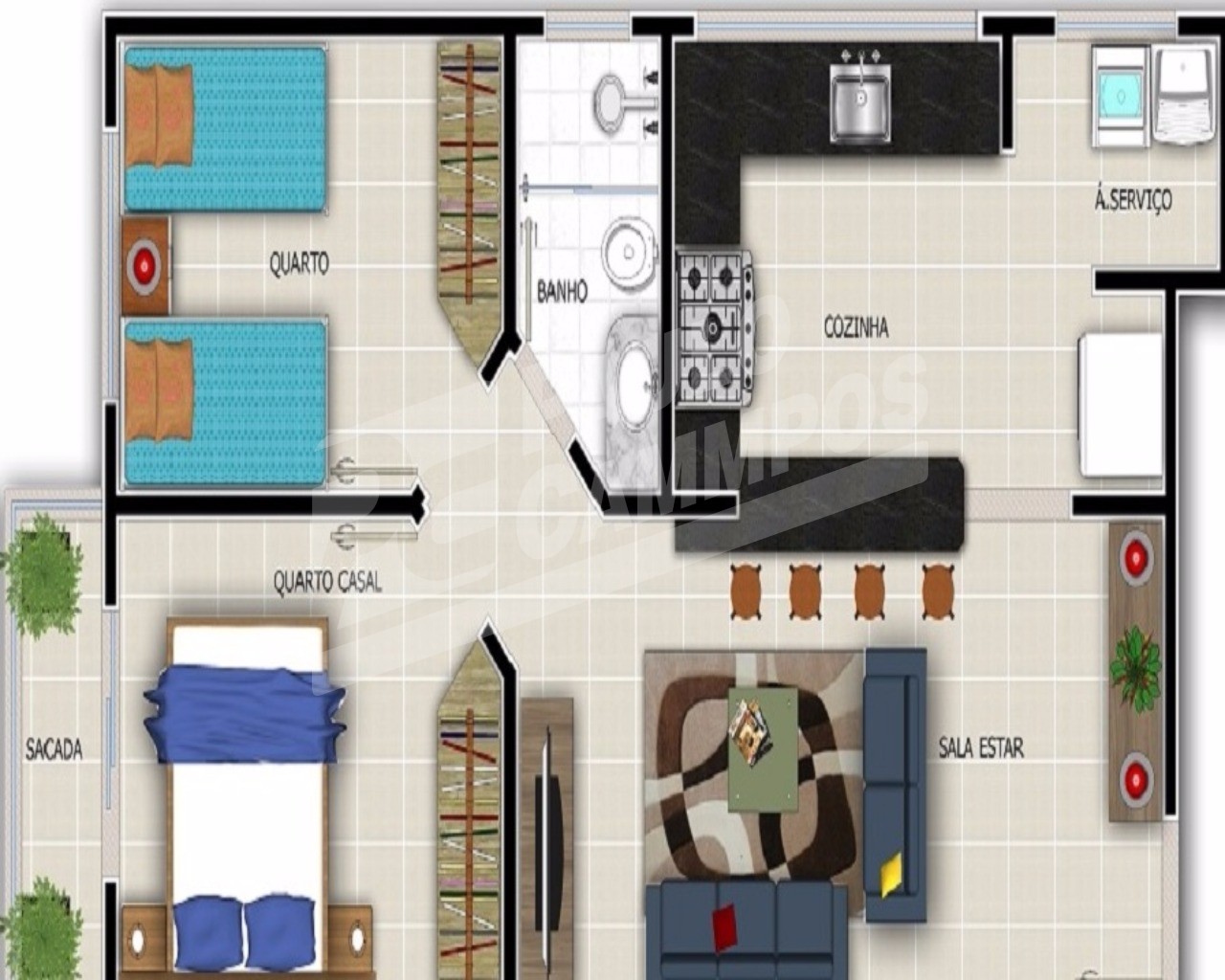 Apartamento à venda com 2 quartos, 46m² - Foto 3