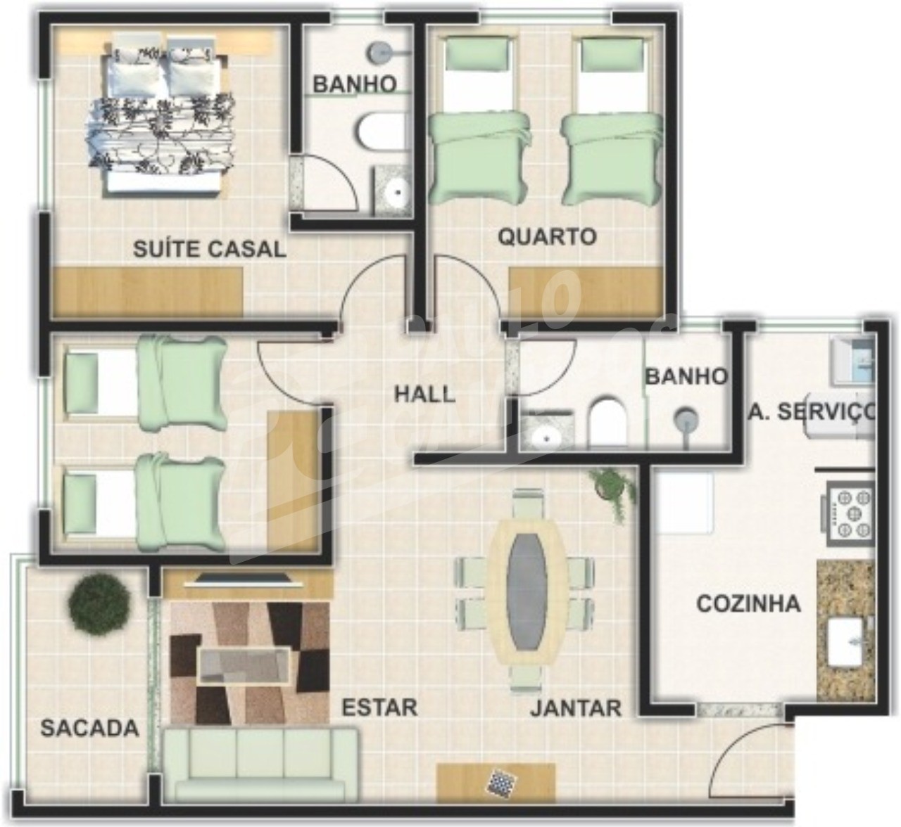 Apartamento à venda com 2 quartos, 61m² - Foto 7