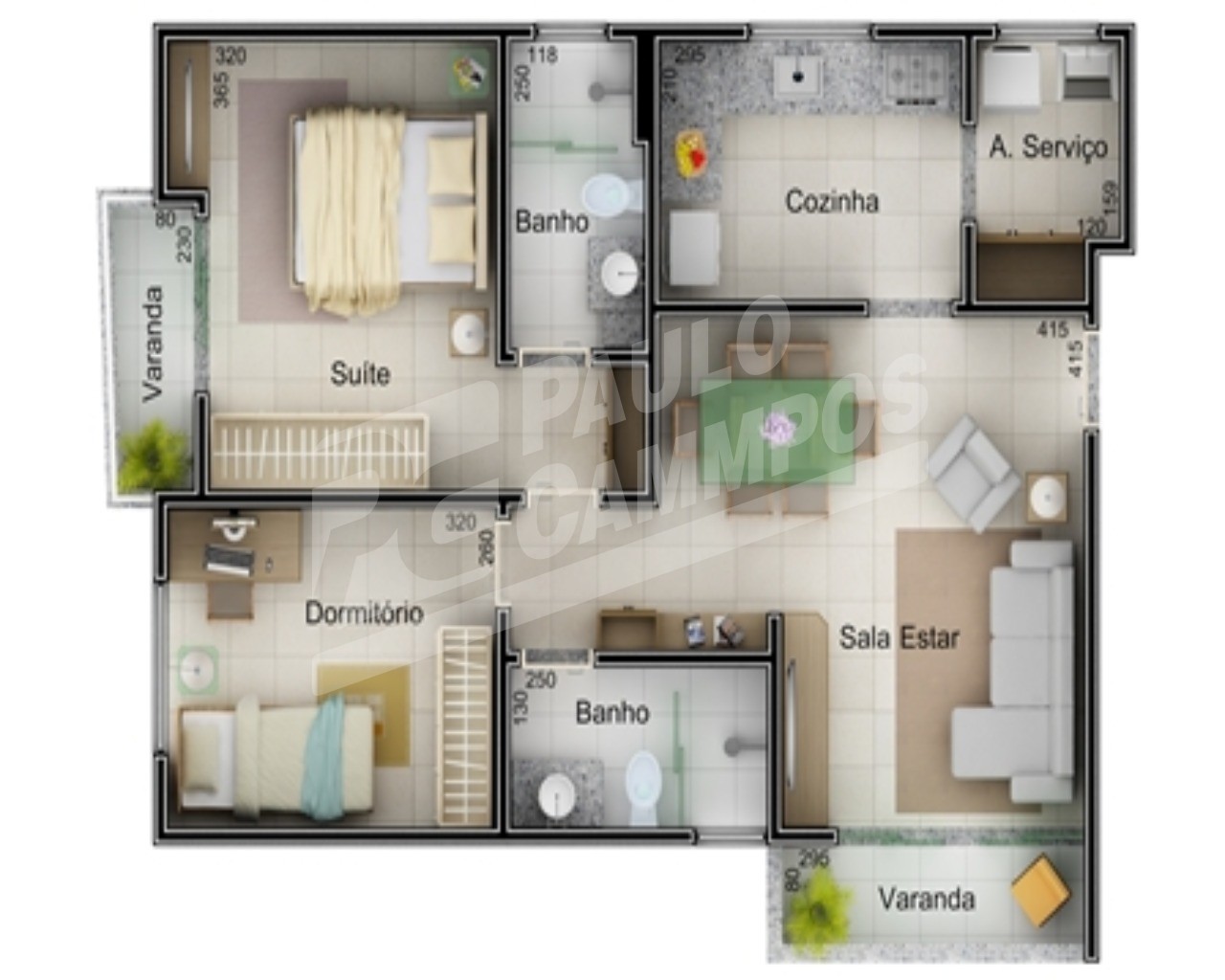 Apartamento à venda com 2 quartos, 66m² - Foto 3