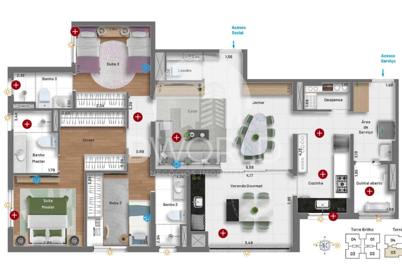 Apartamento à venda com 3 quartos, 124m² - Foto 56