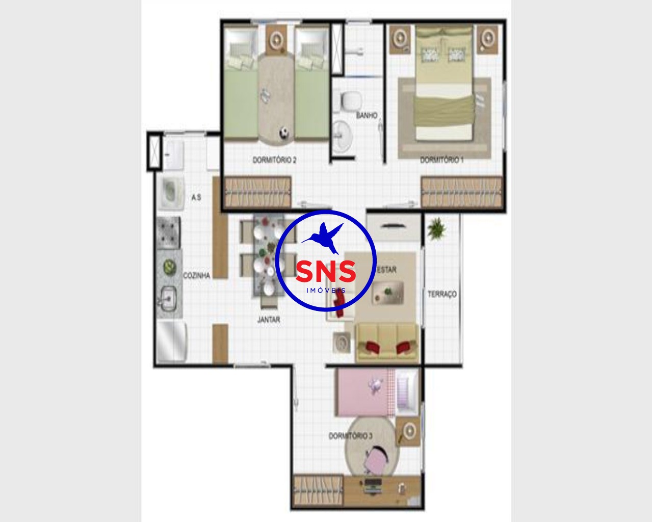 Apartamento à venda com 3 quartos, 53m² - Foto 2