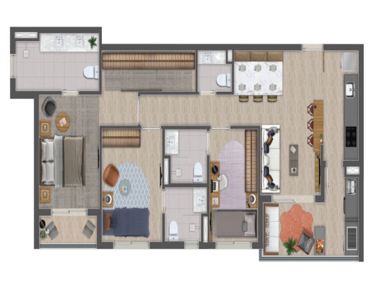 Apartamento à venda com 3 quartos, 87m² - Foto 1