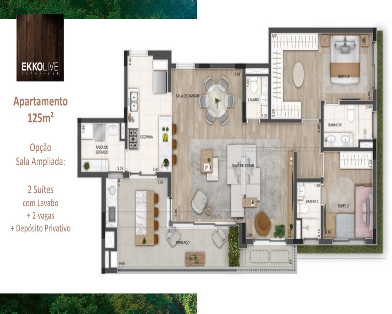 Apartamento à venda com 3 quartos, 128m² - Foto 1