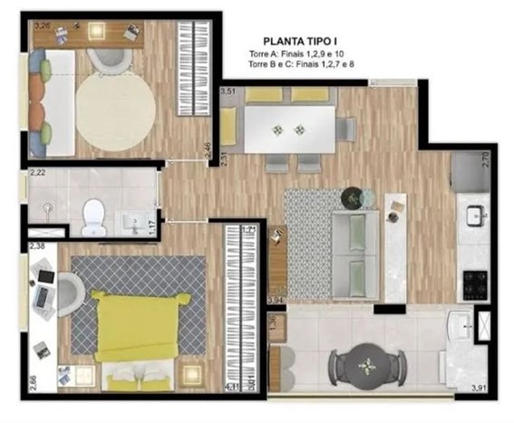 Apartamento à venda com 2 quartos, 52m² - Foto 8