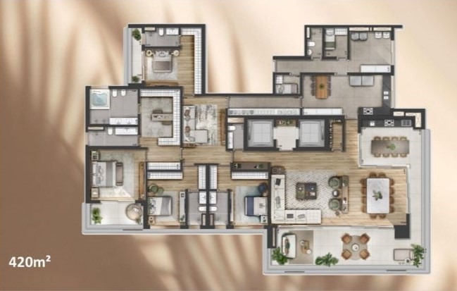 Apartamento à venda com 4 quartos, 420m² - Foto 4