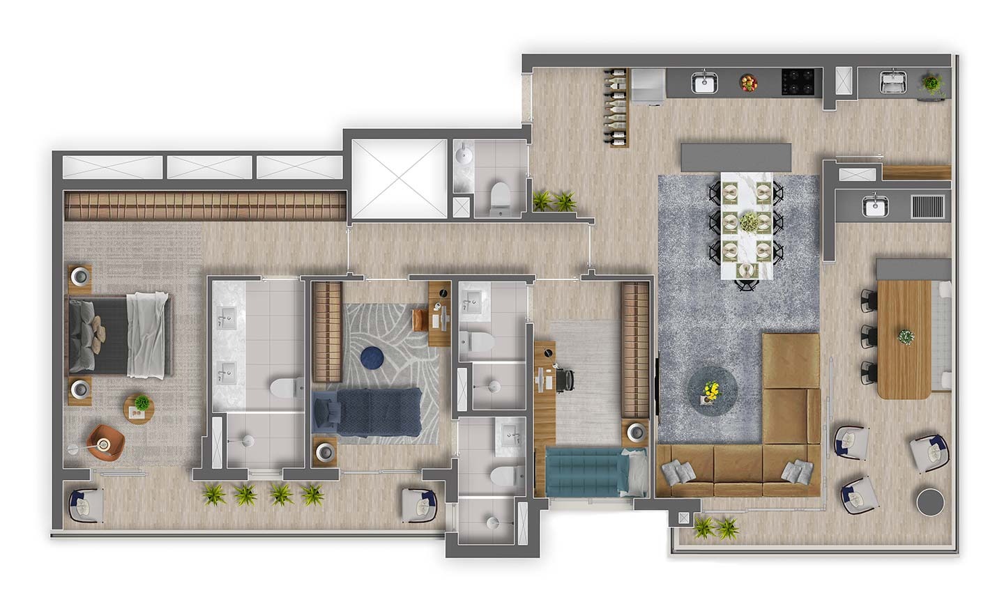 Apartamento à venda com 3 quartos, 120m² - Foto 3