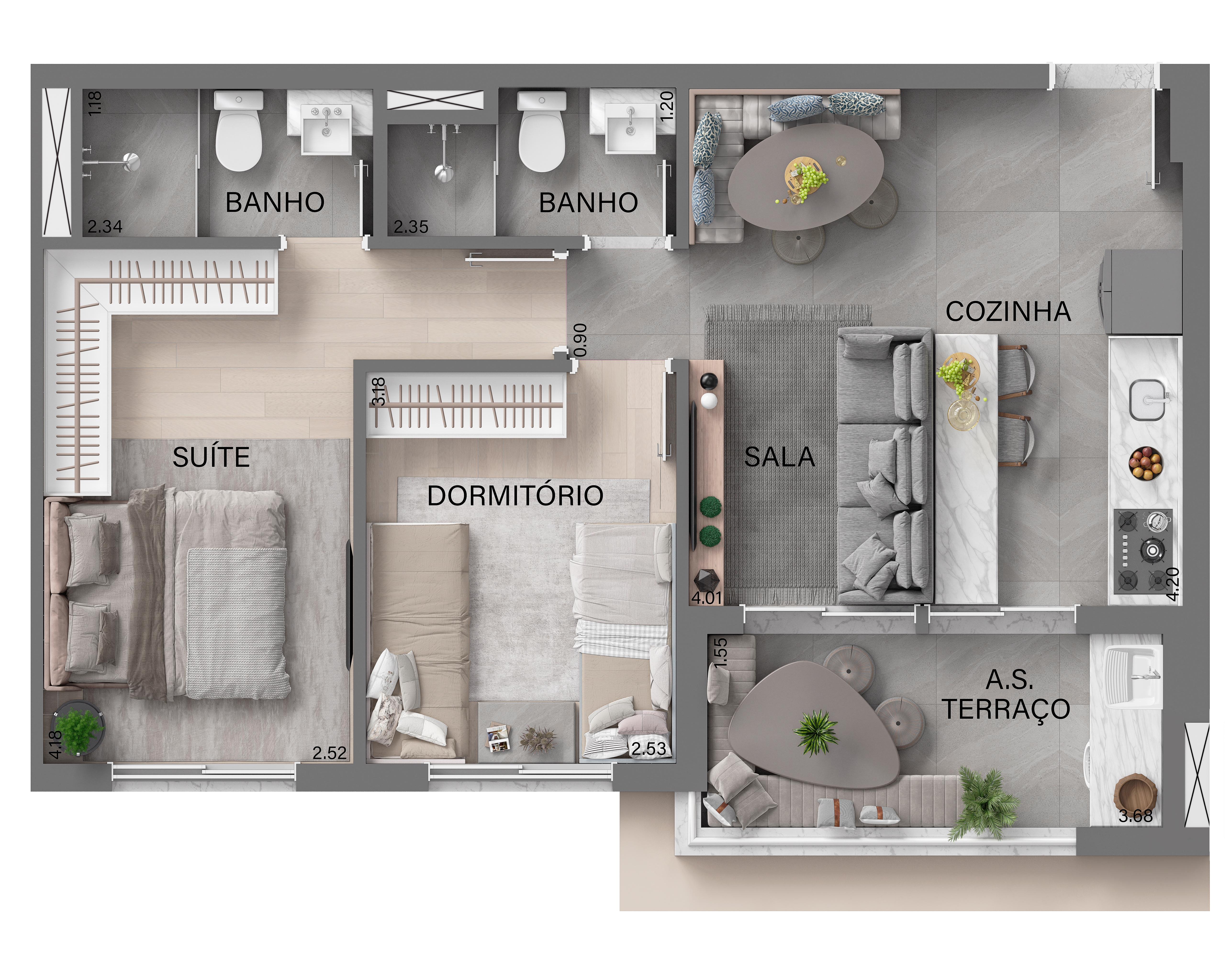 Apartamento à venda com 2 quartos, 57m² - Foto 14