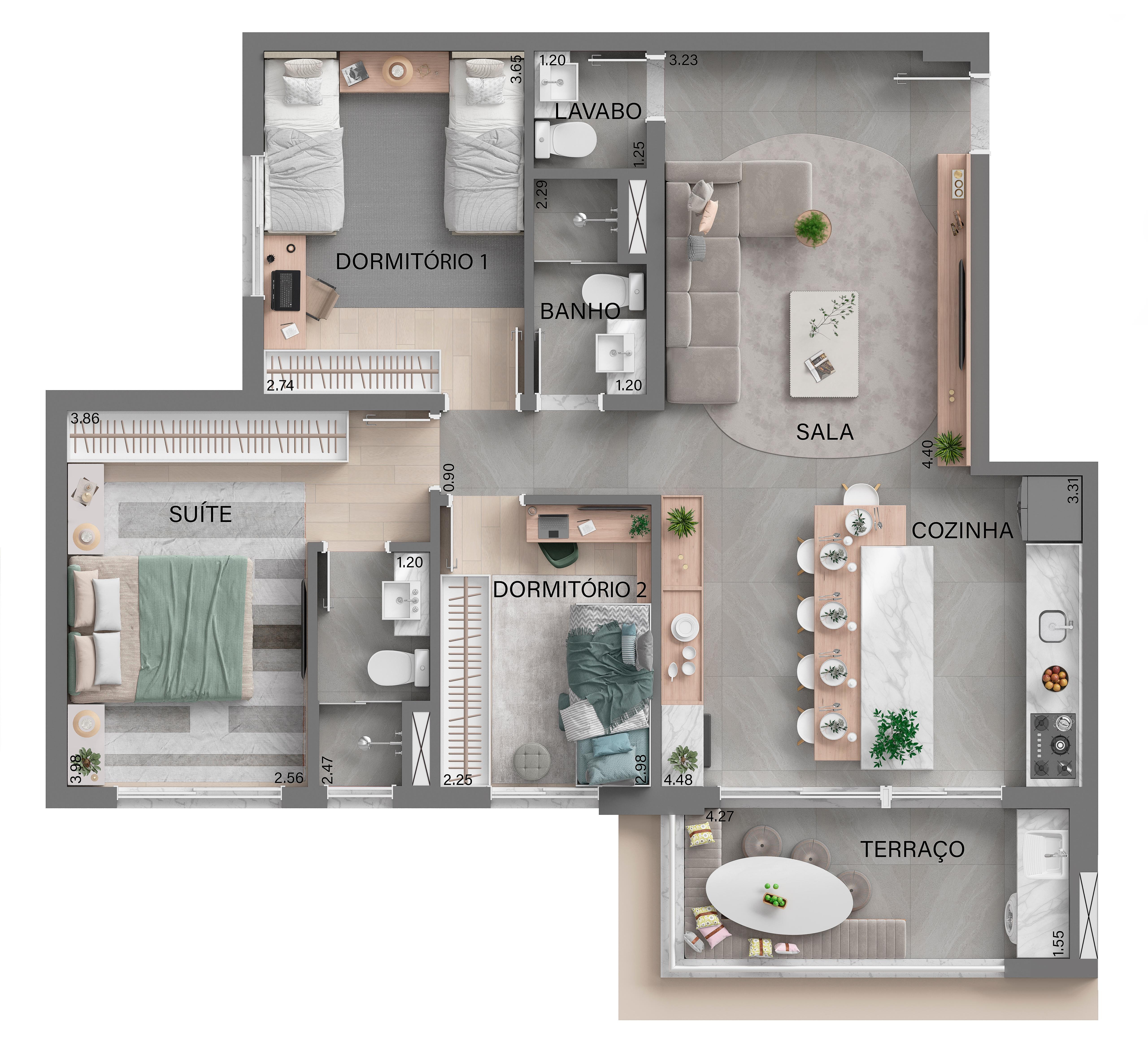 Apartamento à venda com 2 quartos, 57m² - Foto 7