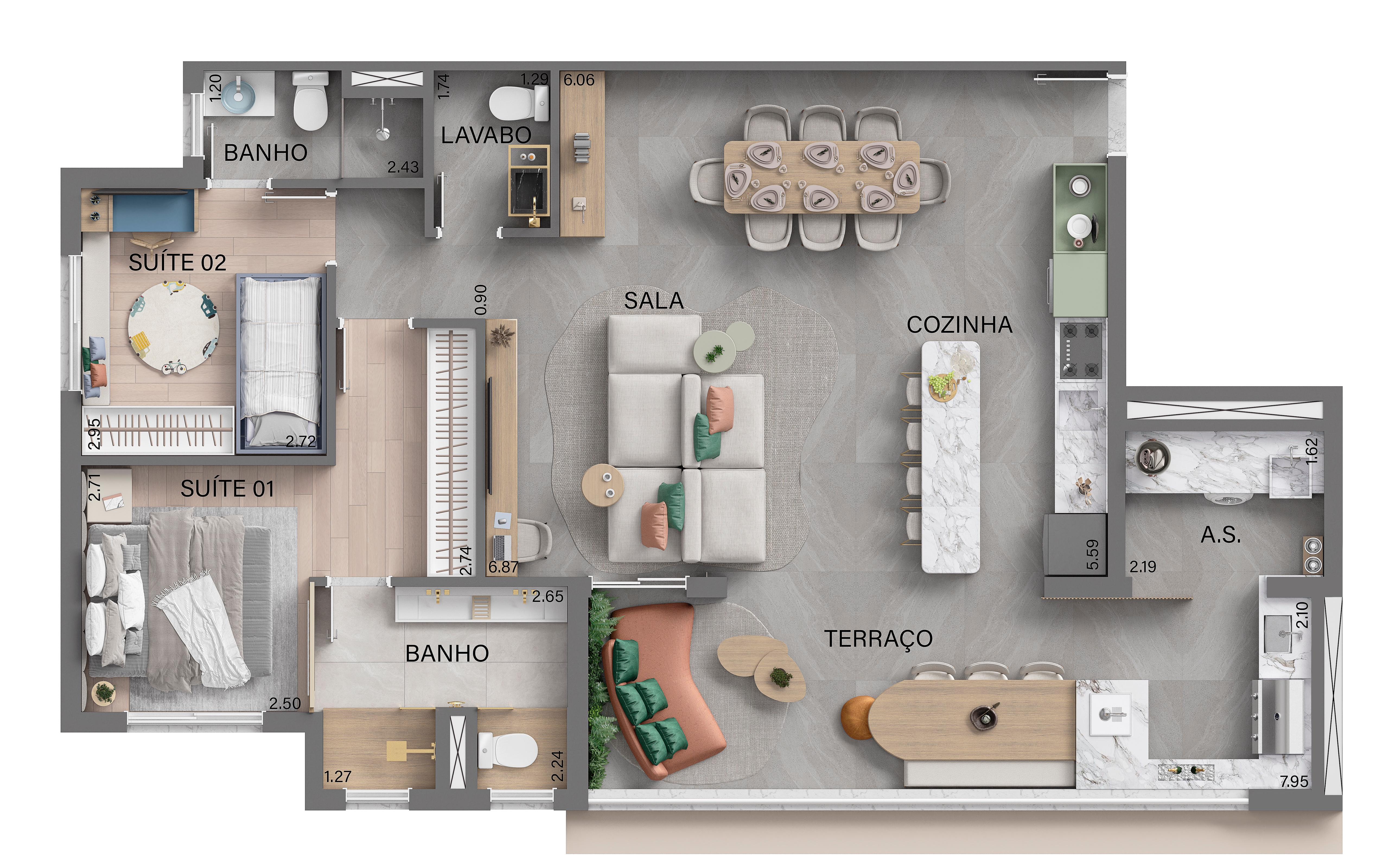 Apartamento à venda com 2 quartos, 57m² - Foto 8