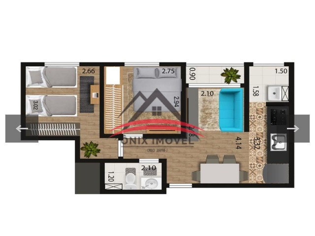 Apartamento à venda com 2 quartos, 47m² - Foto 3