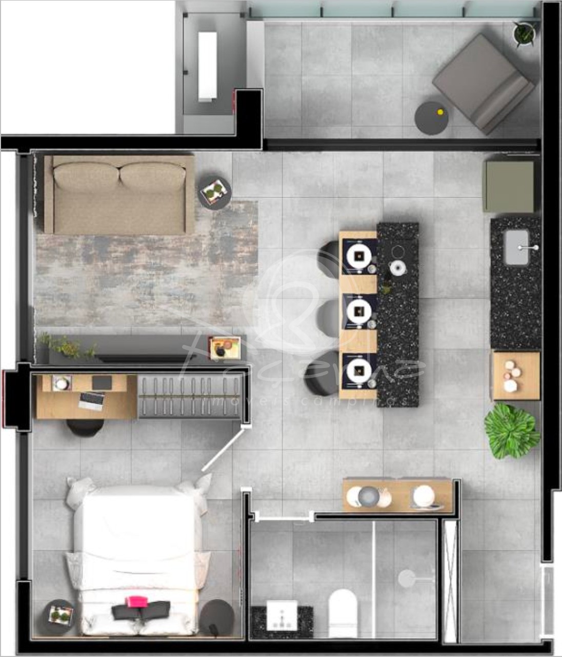 Apartamento para alugar com 1 quarto, 44m² - Foto 2