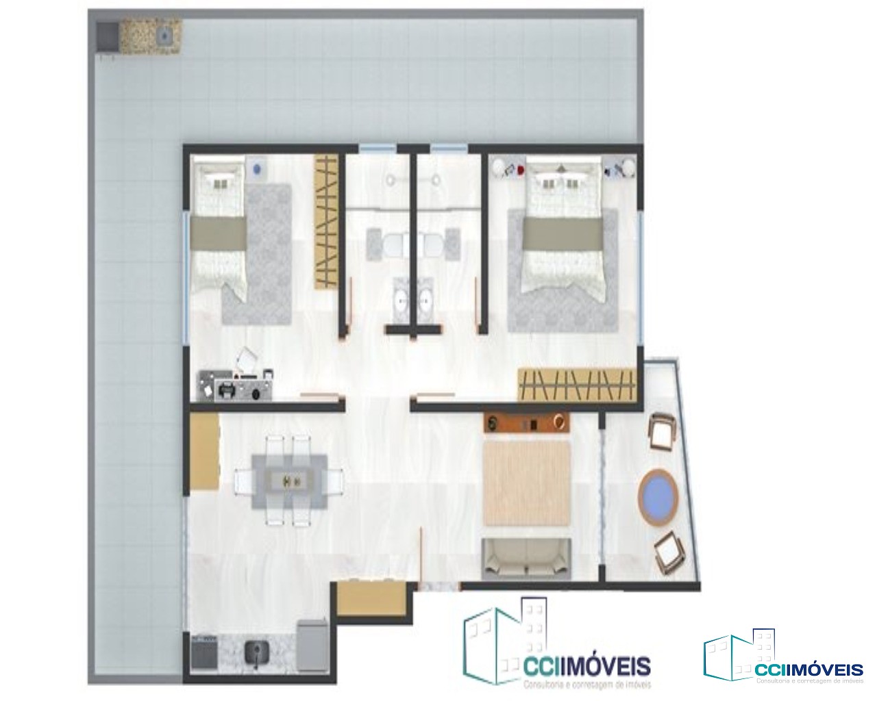 Apartamento à venda com 2 quartos, 1m² - Foto 2