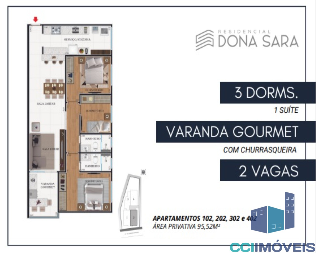 Apartamento à venda com 3 quartos, 95m² - Foto 6