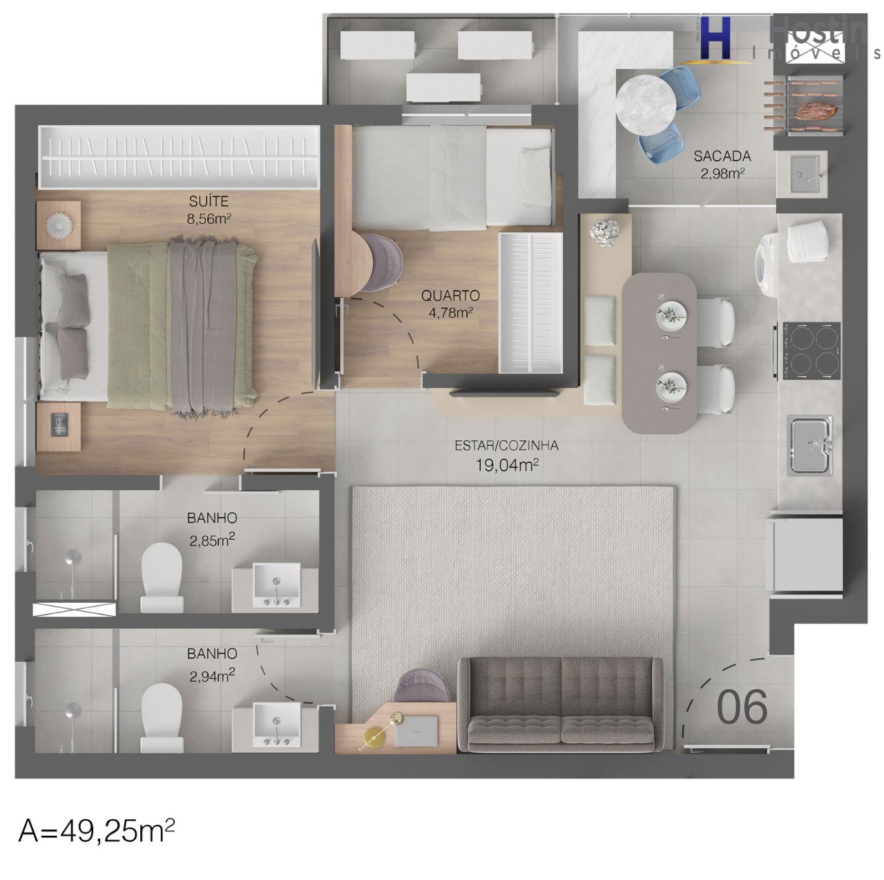 Apartamento, 2 quartos, 49 m² - Foto 8