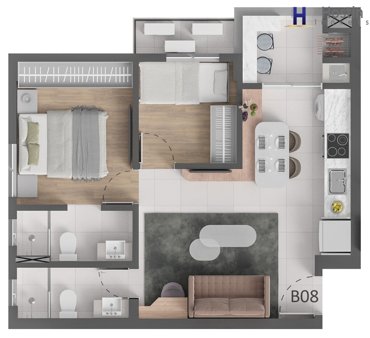 Apartamento, 2 quartos, 51 m² - Foto 51