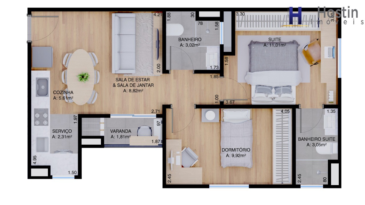 Apartamento, 2 quartos, 54 m² - Foto 15