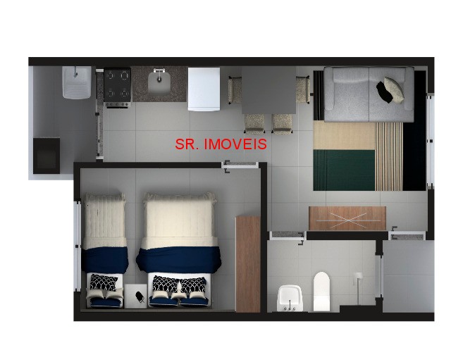 Apartamento à venda com 1 quarto, 42m² - Foto 4