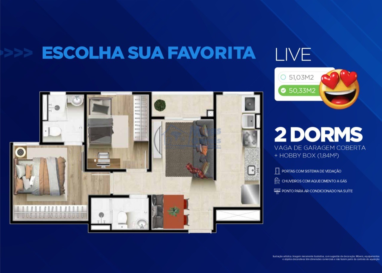 Apartamento à venda com 2 quartos, 51m² - Foto 7