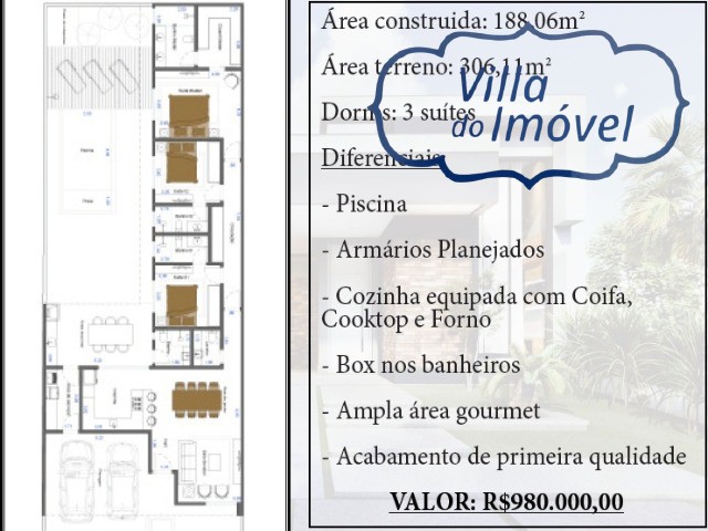 Casa de Condomínio à venda com 3 quartos, 306m² - Foto 2