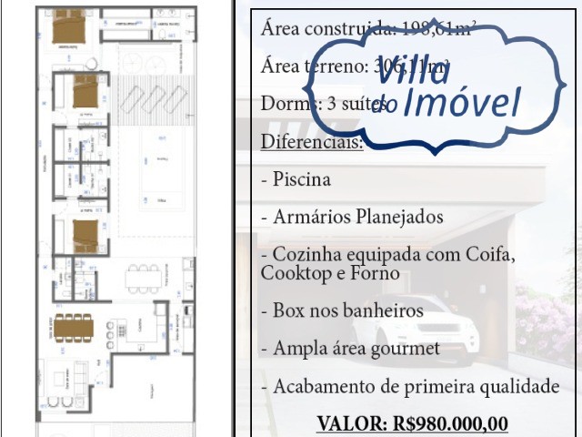 Casa de Condomínio à venda com 3 quartos, 306m² - Foto 2