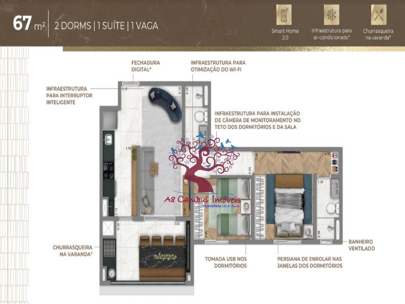 Apartamento à venda com 2 quartos, 66m² - Foto 6