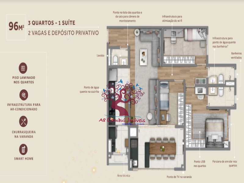 Apartamento à venda com 3 quartos, 121m² - Foto 5