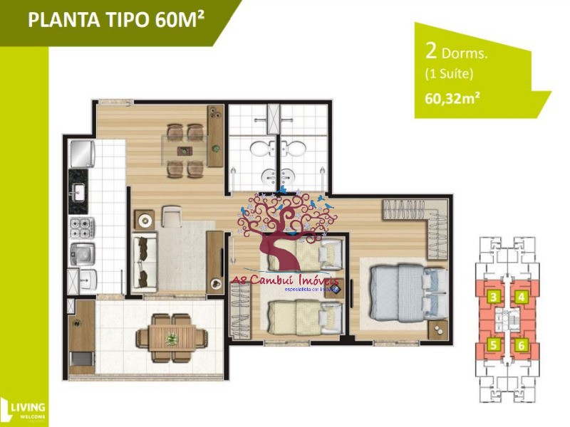 Apartamento à venda com 2 quartos, 60m² - Foto 5