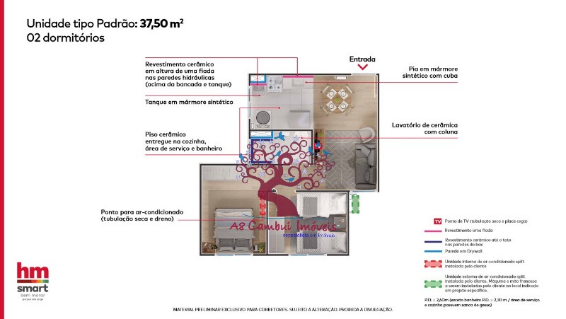 Apartamento à venda com 2 quartos, 37m² - Foto 7