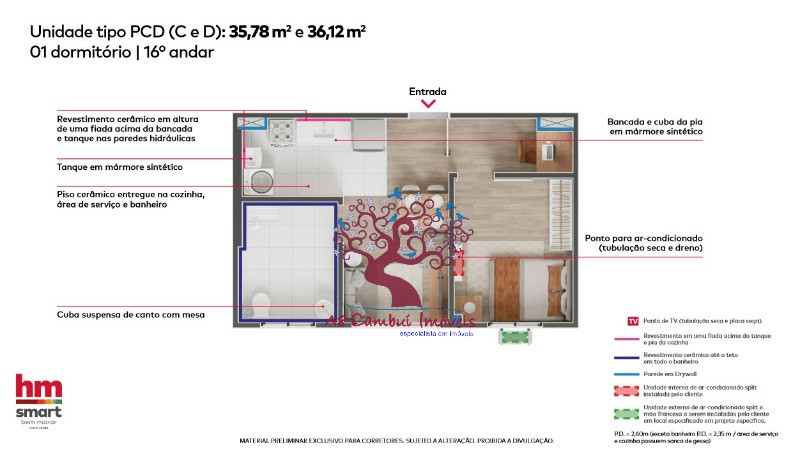 Apartamento à venda com 2 quartos, 36m² - Foto 4