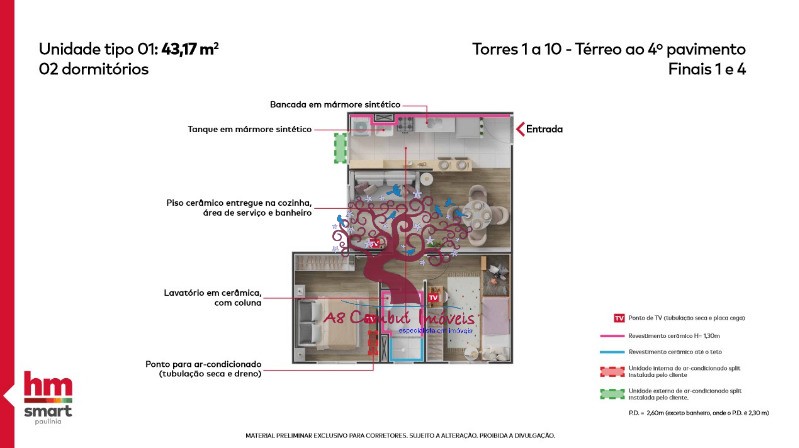 Apartamento à venda com 2 quartos, 43m² - Foto 7