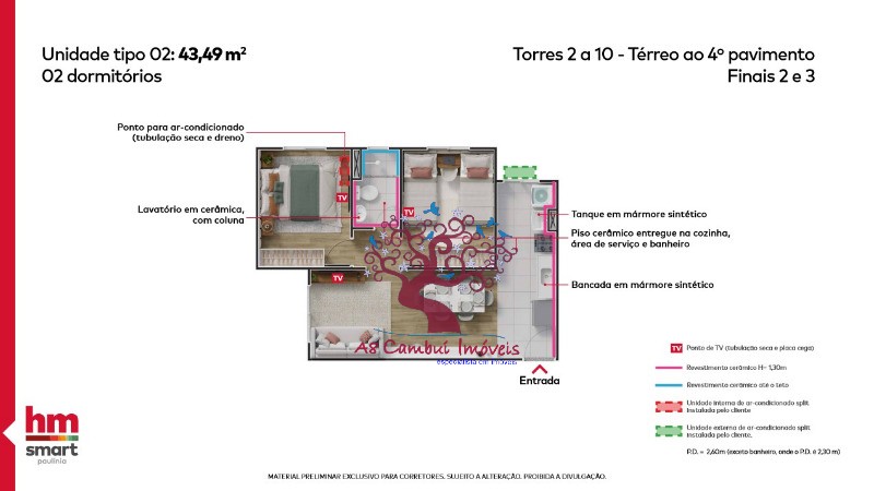 Apartamento à venda com 2 quartos, 43m² - Foto 6