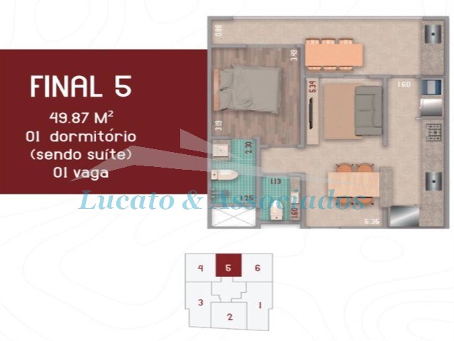 Apartamento à venda com 1 quarto, 49m² - Foto 3