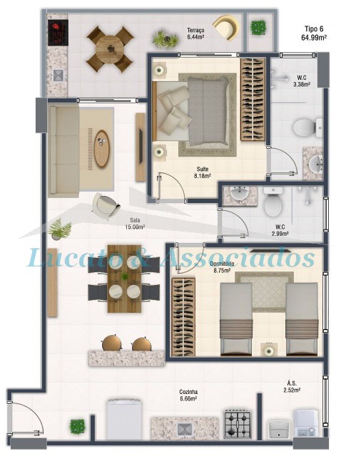 Apartamento à venda com 2 quartos, 64m² - Foto 11