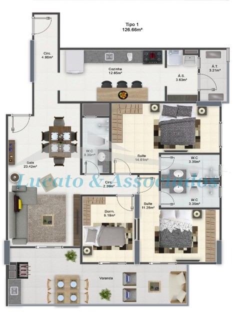 Apartamento à venda com 3 quartos, 126m² - Foto 20