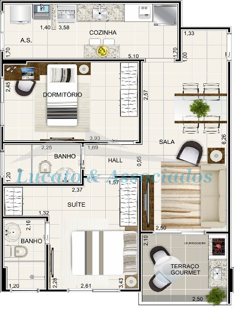 Apartamento à venda com 2 quartos, 60m² - Foto 9