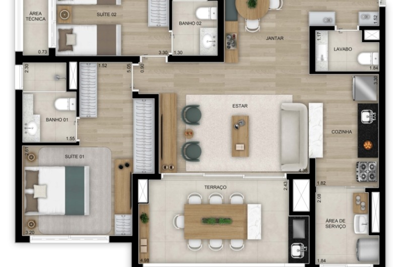 Apartamento à venda com 3 quartos, 91m² - Foto 4