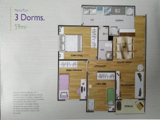 Apartamento à venda com 3 quartos, 59m² - Foto 2