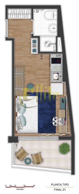 Apartamento à venda e aluguel com 1 quarto, 25m² - Foto 5