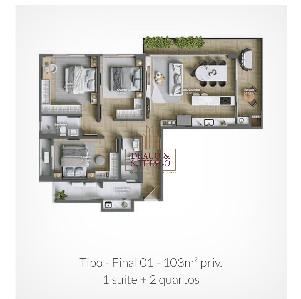 Apartamento, 3 quartos, 103 m² - Foto 2