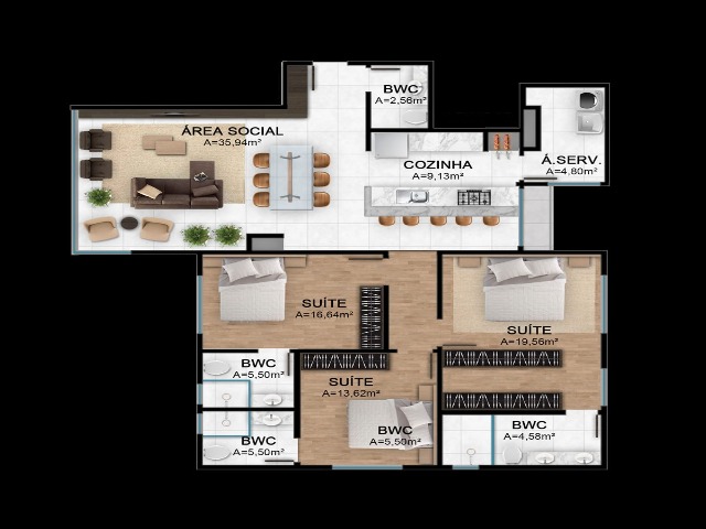 Apartamento à venda com 3 quartos, 136m² - Foto 20