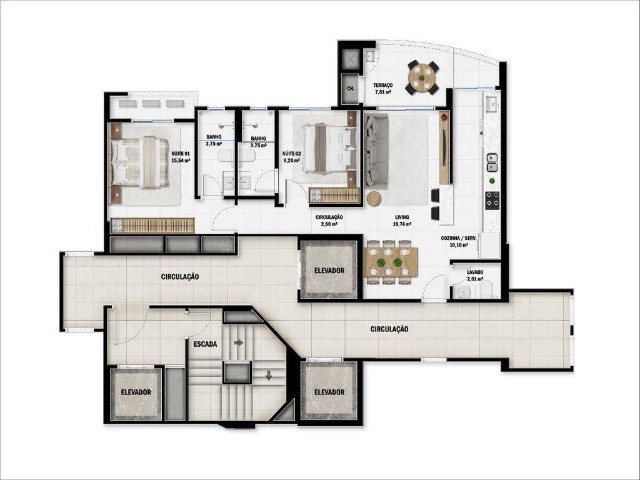 Apartamento à venda com 3 quartos, 123m² - Foto 3