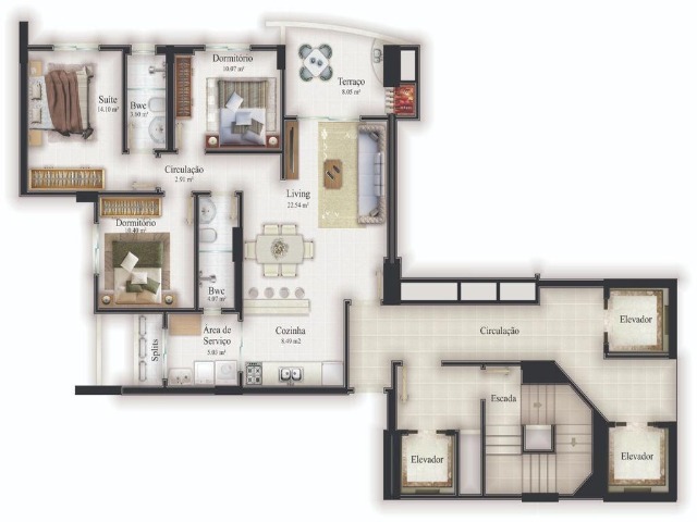 Apartamento à venda com 3 quartos, 123m² - Foto 4