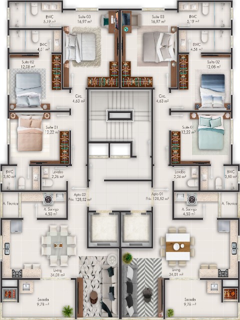 Apartamento à venda com 4 quartos, 177m² - Foto 3