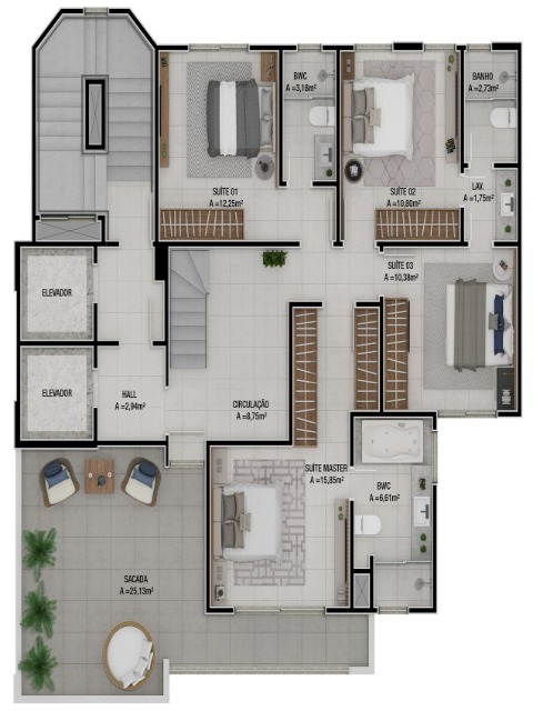 Apartamento à venda com 3 quartos, 121m² - Foto 13