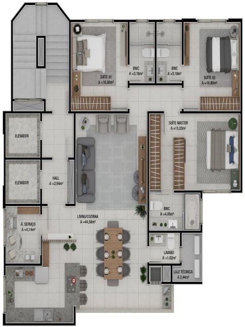 Apartamento à venda com 3 quartos, 121m² - Foto 17