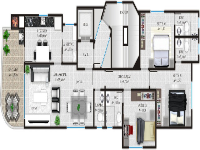 Apartamento à venda com 3 quartos, 125m² - Foto 22